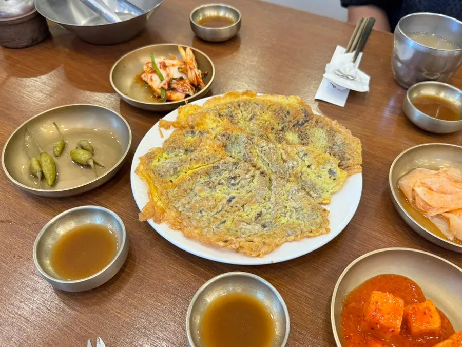A plate of golden pan-fried yukjeon