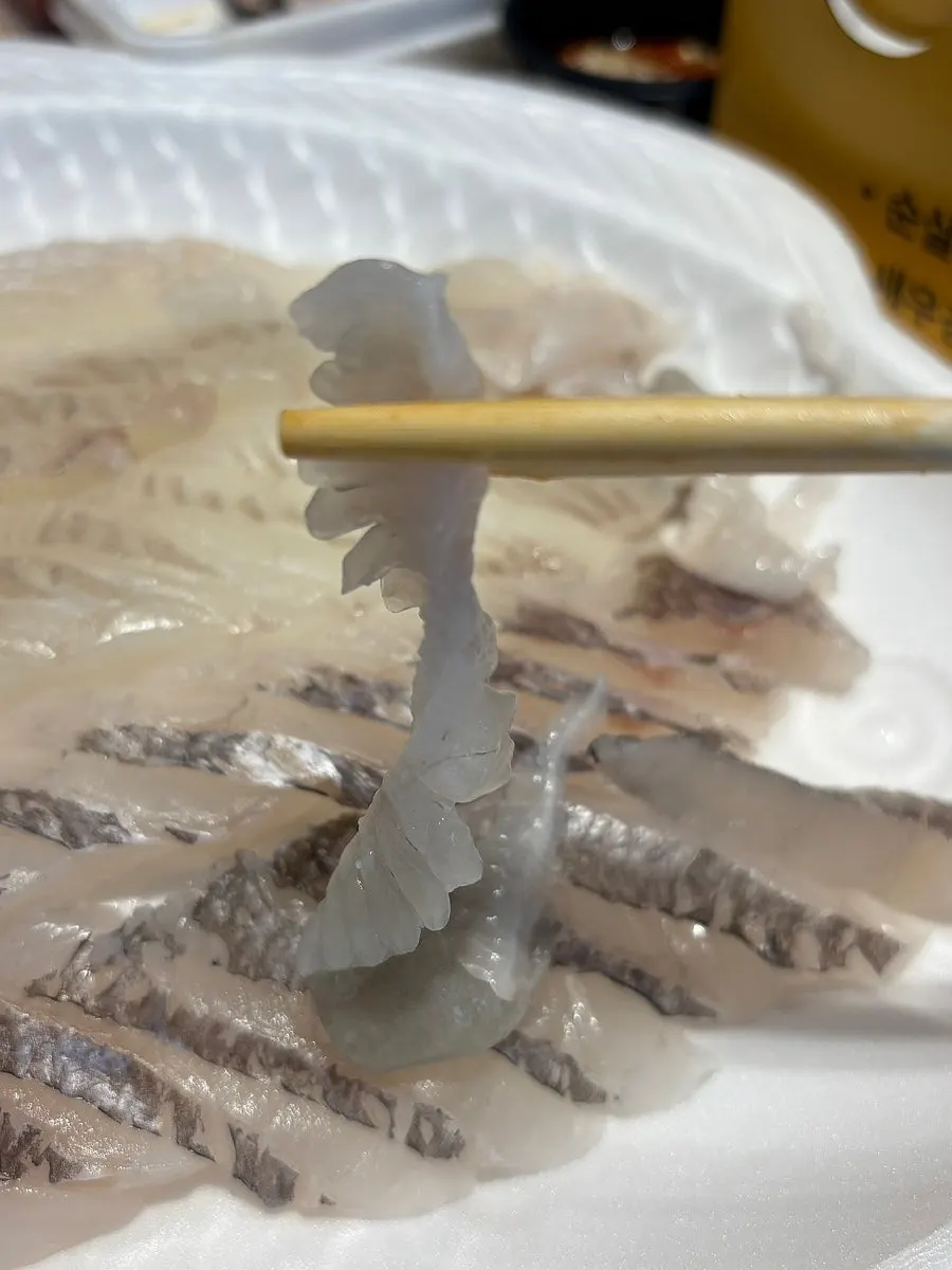 Crunchy fin sashimi