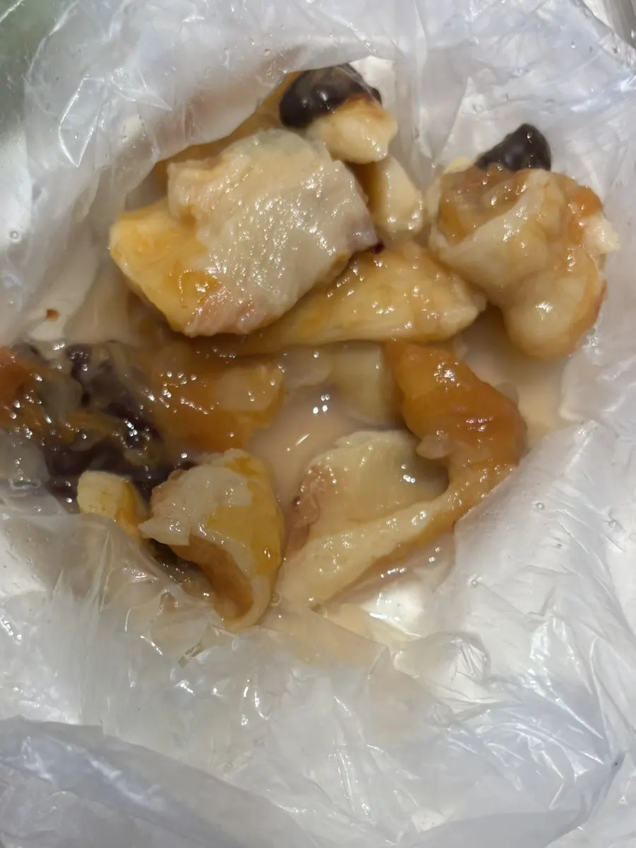 A plate of complimentary sea squirt