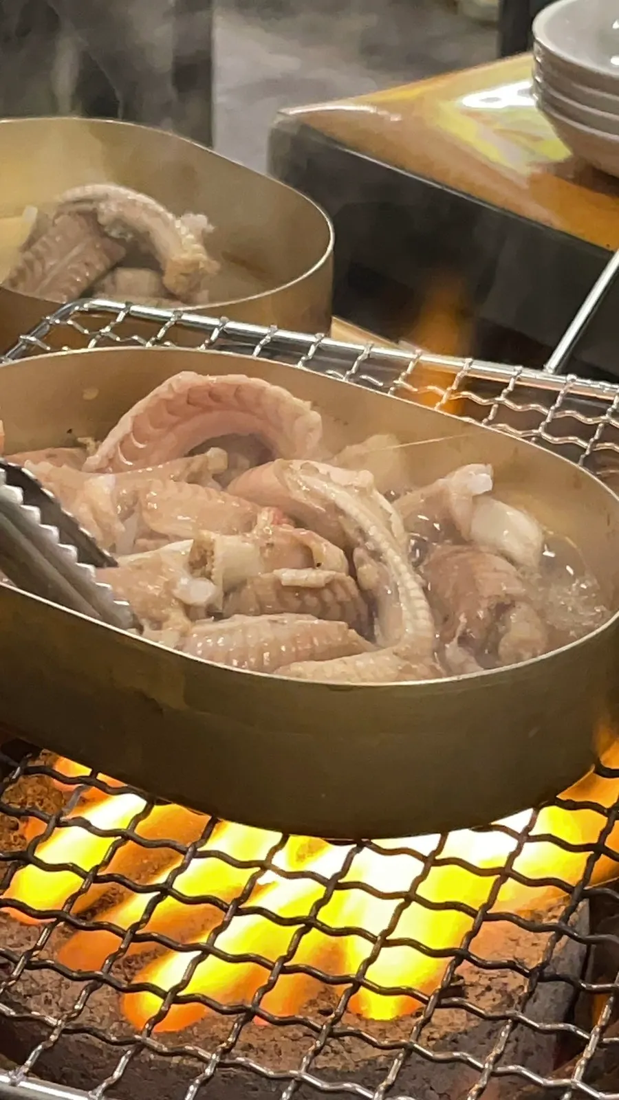 연탄 위에서 다시 익히는 꼼장어