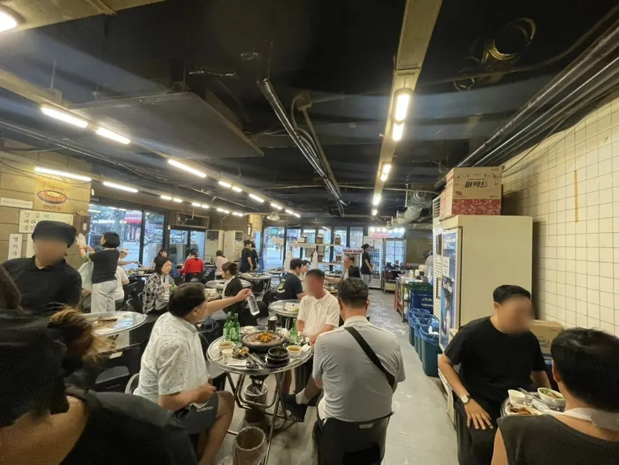 Interior with generously spaced tables
