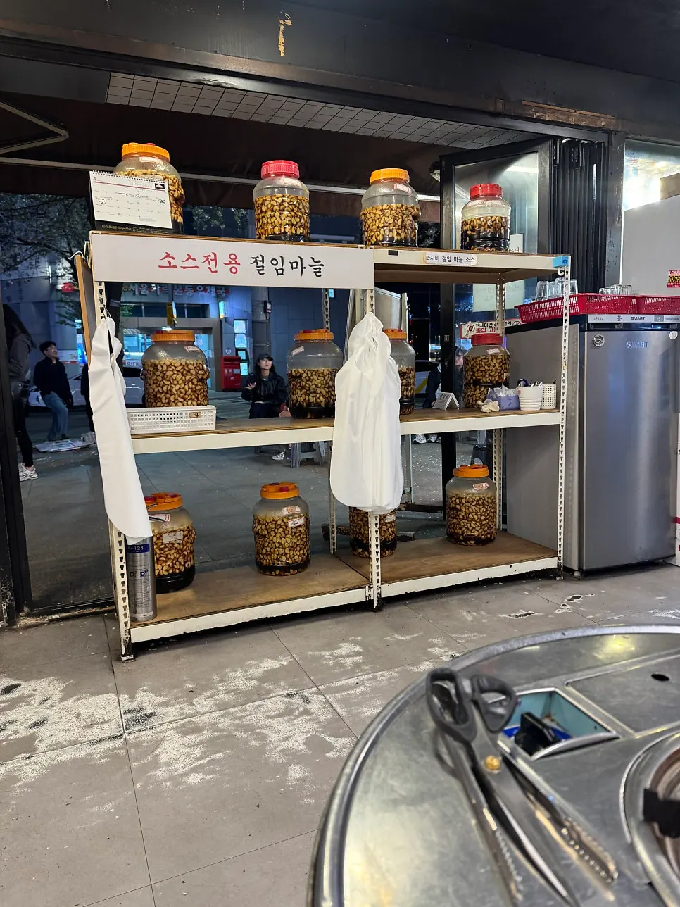 Menu board showing Jinseong Hanwoo Gopchang's dessert items