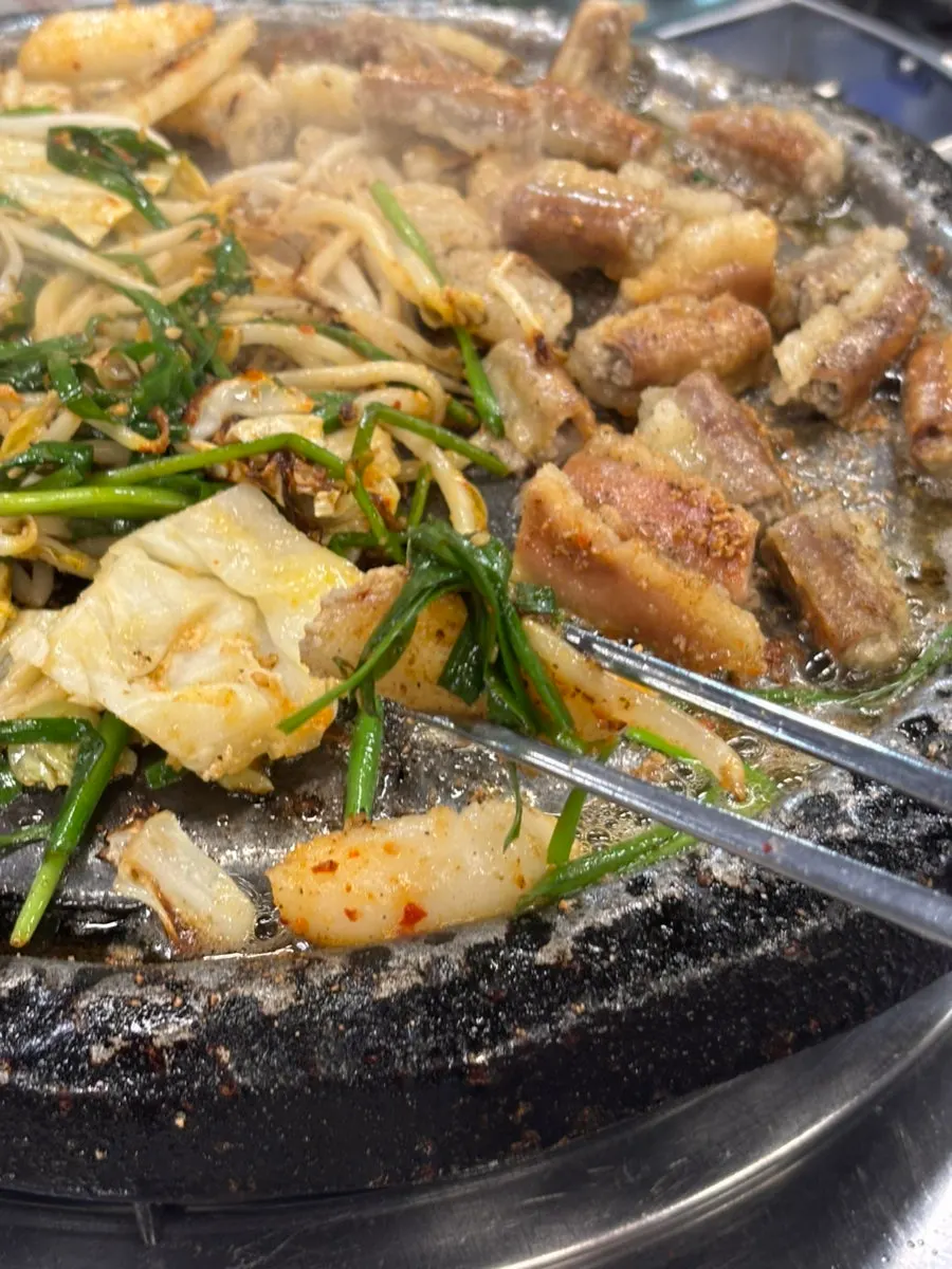 Freshly trimmed beef gopchang ready to eat