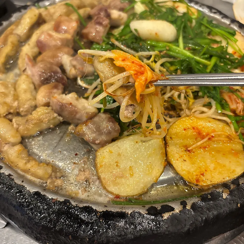곱이 촉촉한 한우곱창 단면