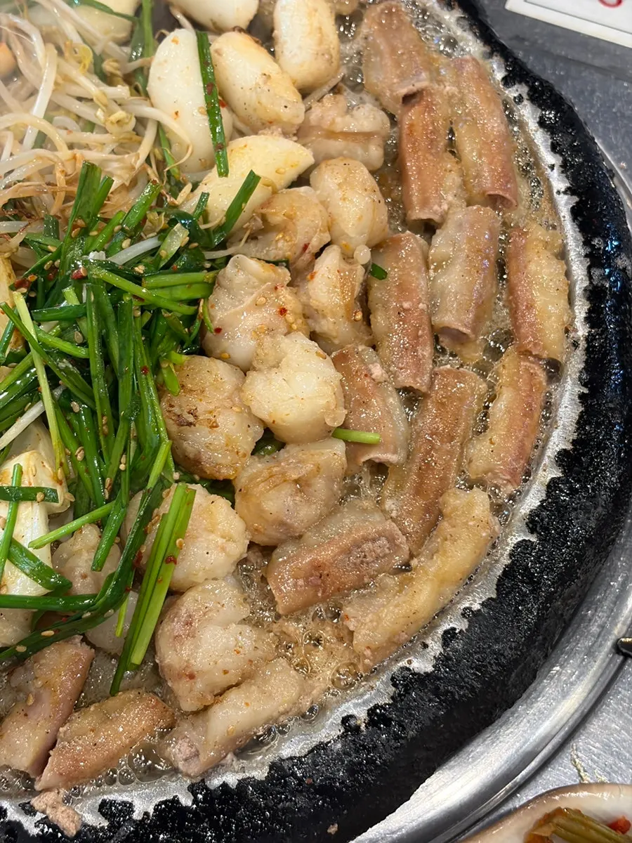The grill near the end of the meal