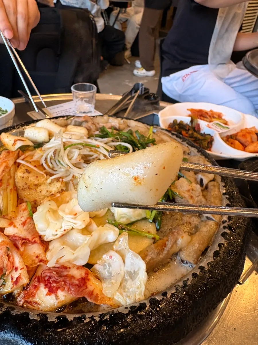 Rice cake sides fried crisp in meat fat