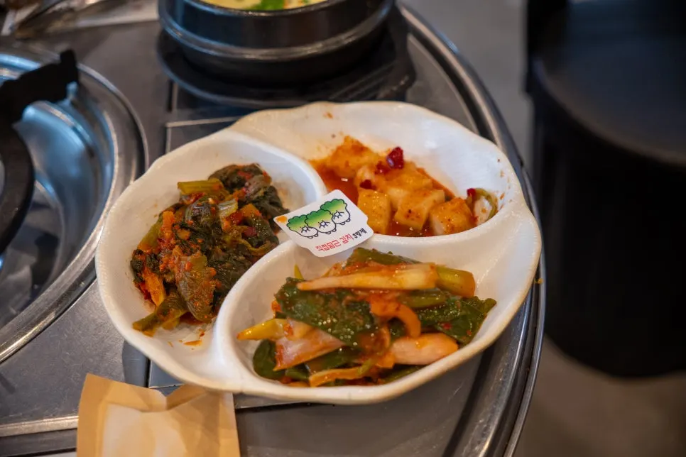 Three kinds of house-made kimchi as basic side dishes