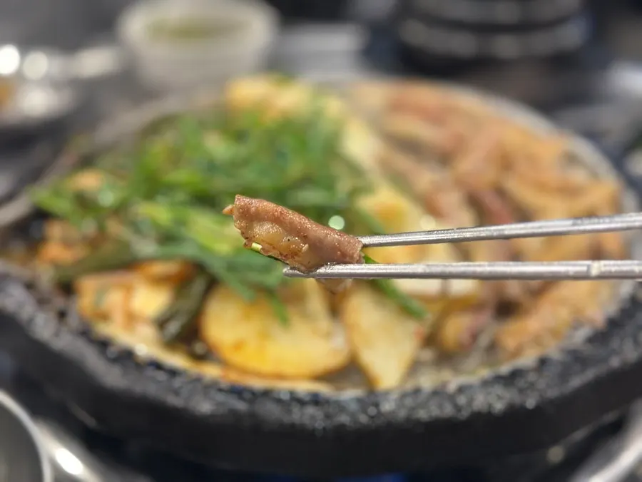 쫄깃한 식감의 한우곱창 단면