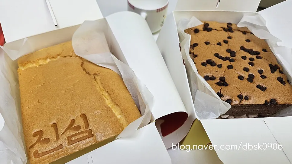 Castella packed to go as a kid's snack