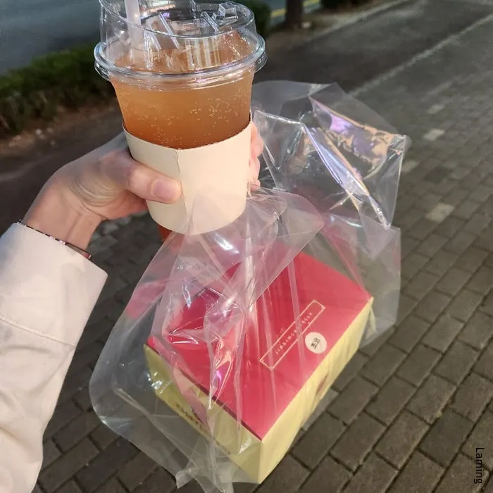 포장해 온 진심카스테라 봉투