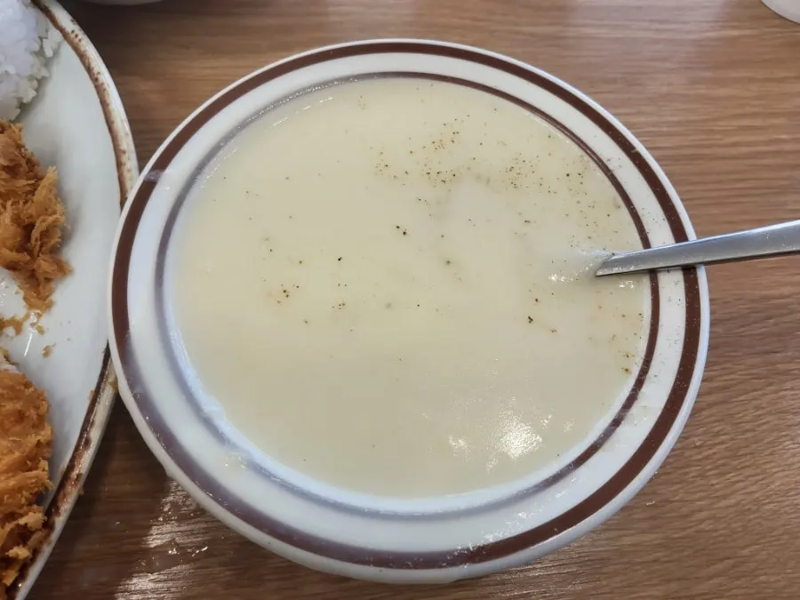 The wang donkatsu set after finishing the meal