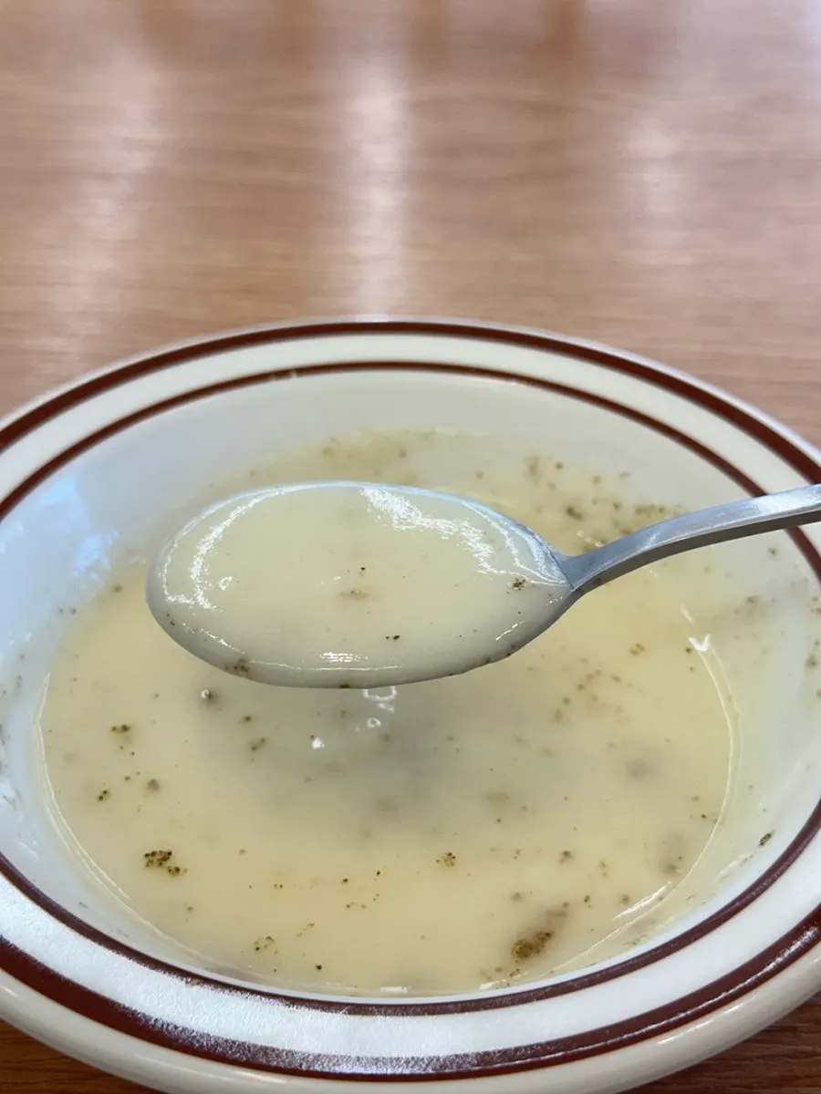 A bowl of the rich, creamy pre-meal soup