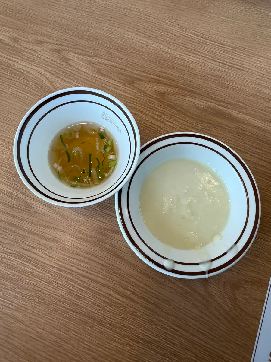 Self-serve broth and soup corner