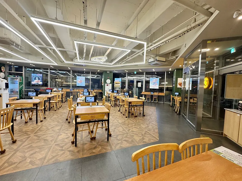 Interior of Jinsim Wang Donkatsu with soft lighting