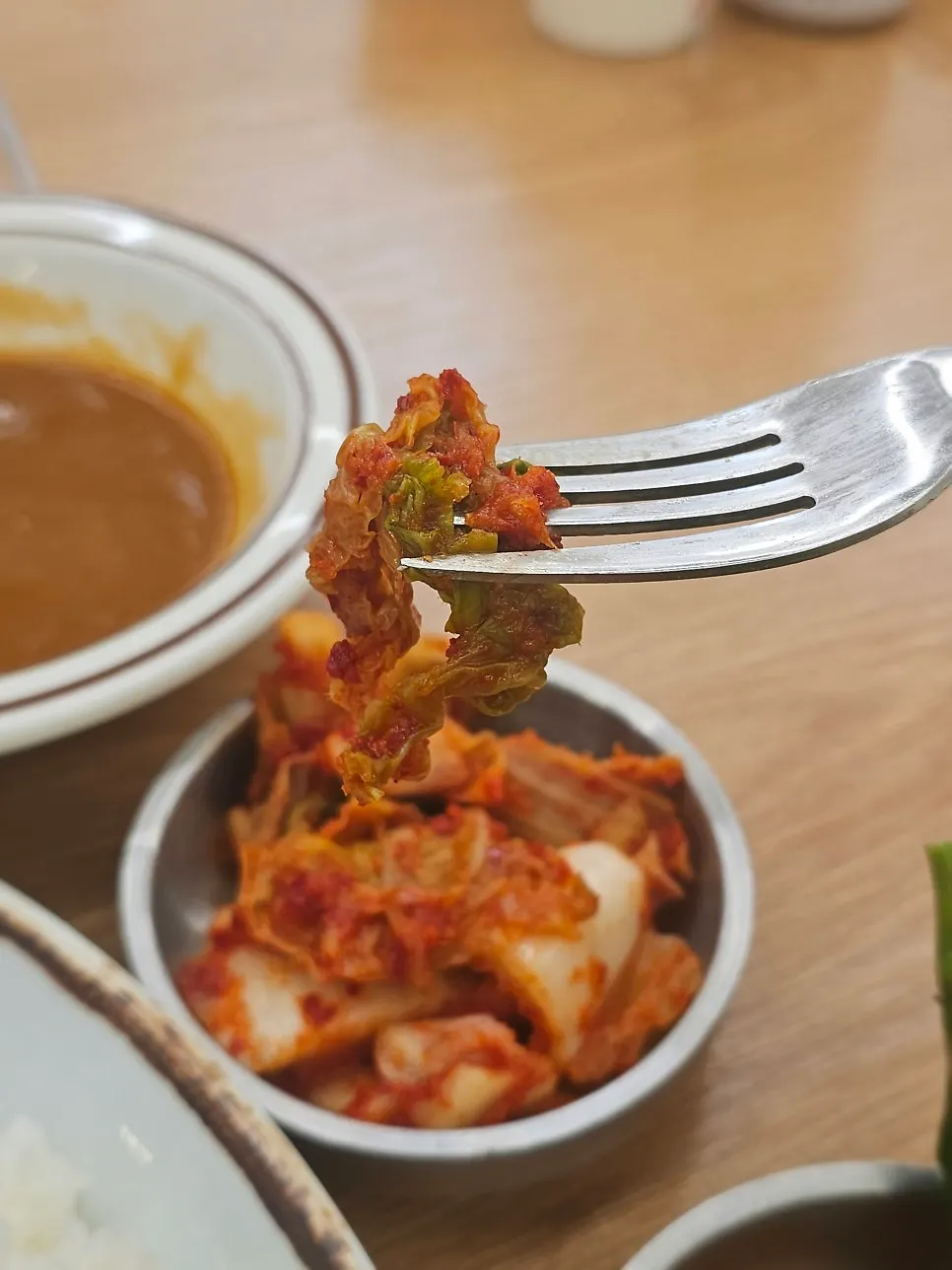 A cucumber pepper dipped in ssamjang