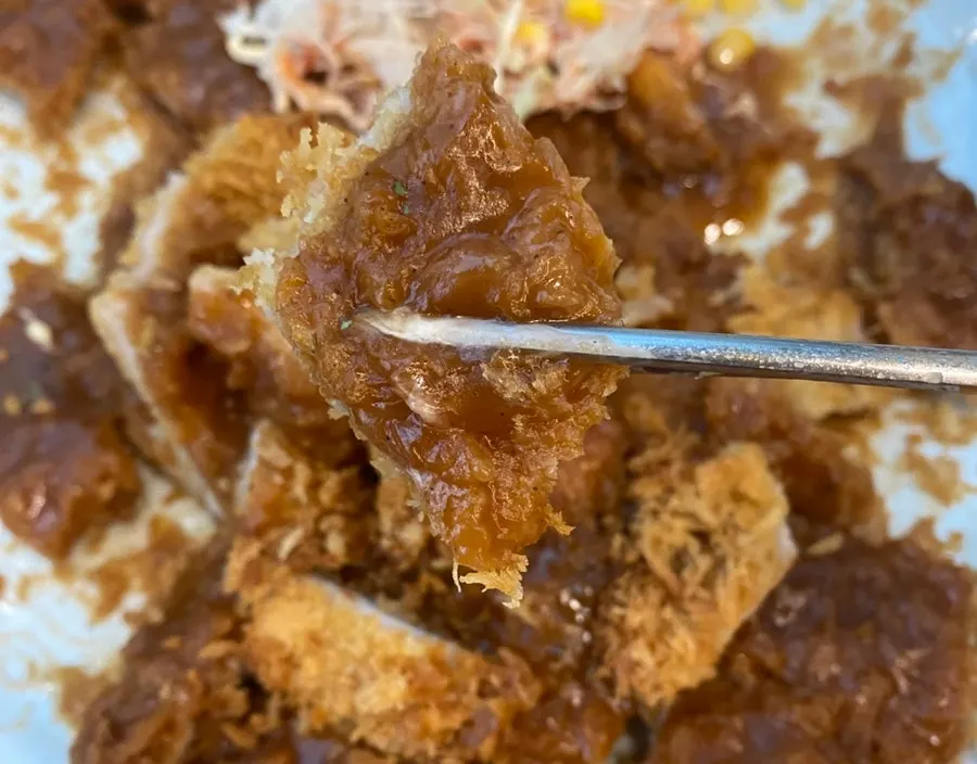 Close-up of the two cutlets on the plate