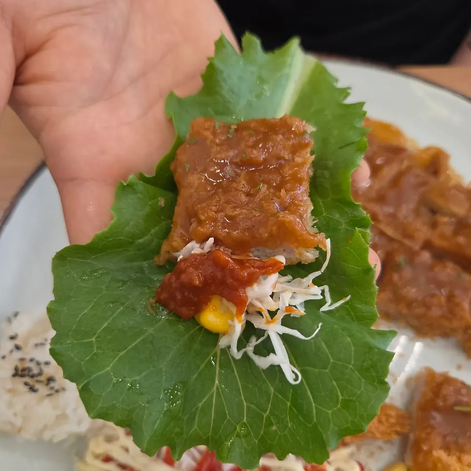 King donkatsu wrapped in lettuce