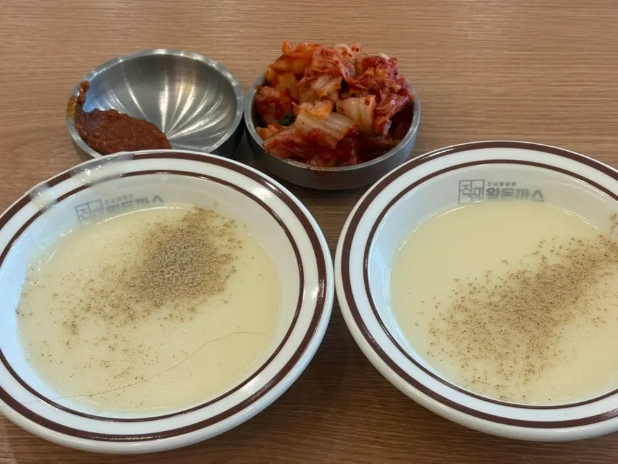 Self-serve soup eaten before the main dish