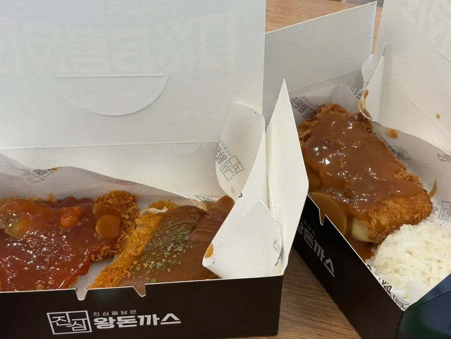 Leftover donkatsu packed into a self-serve container