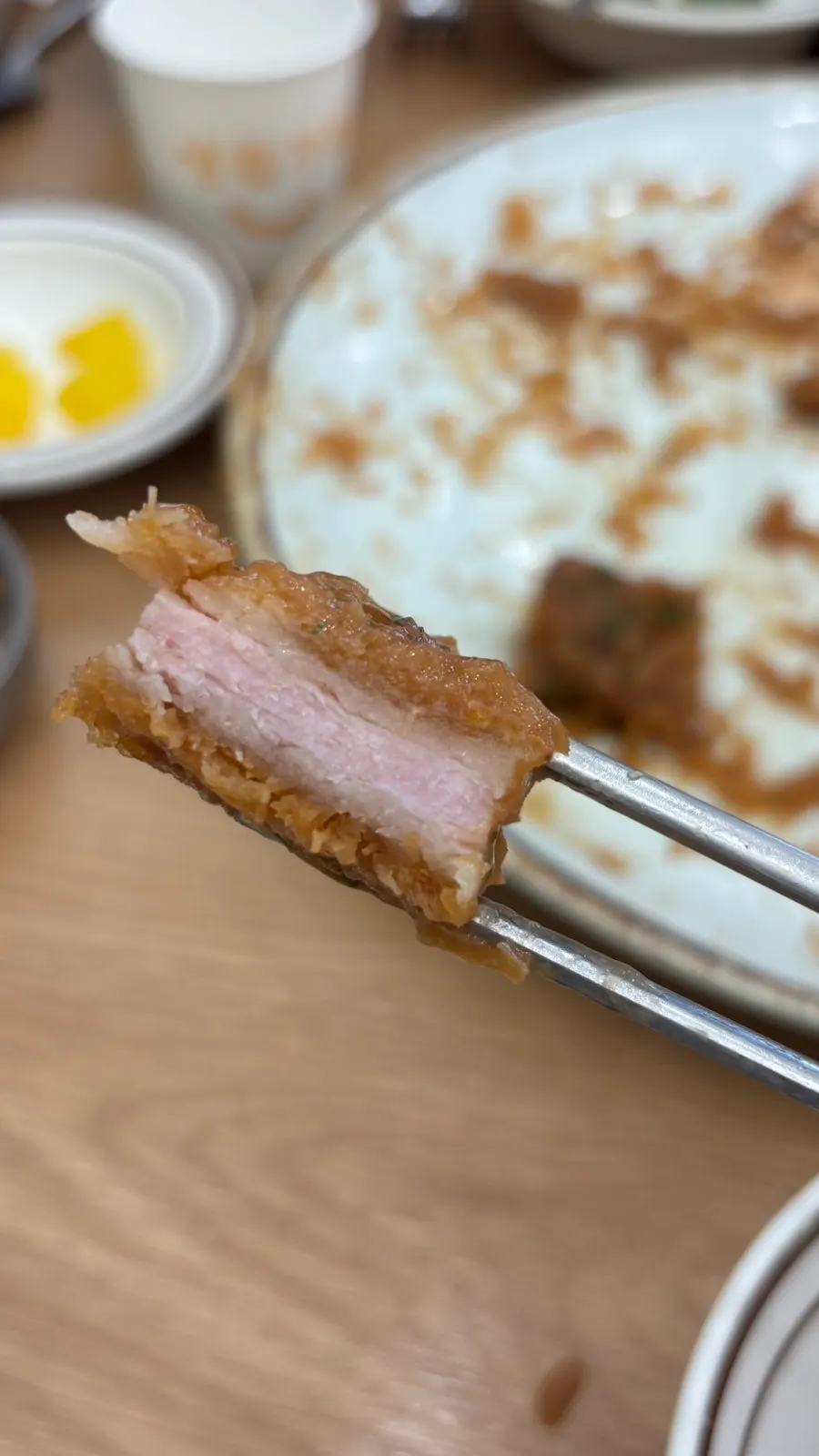 Plato con dos piezas anchas de donkatsu