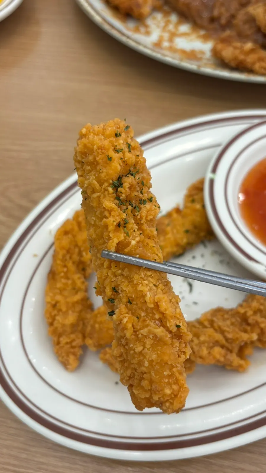 Chicken tenders pedidos como acompañamiento