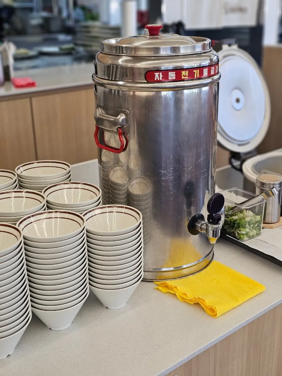 Self-serve bar with basic side dishes and utensils
