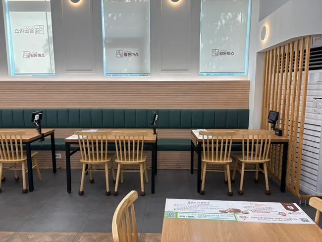 Dining hall with customers eating