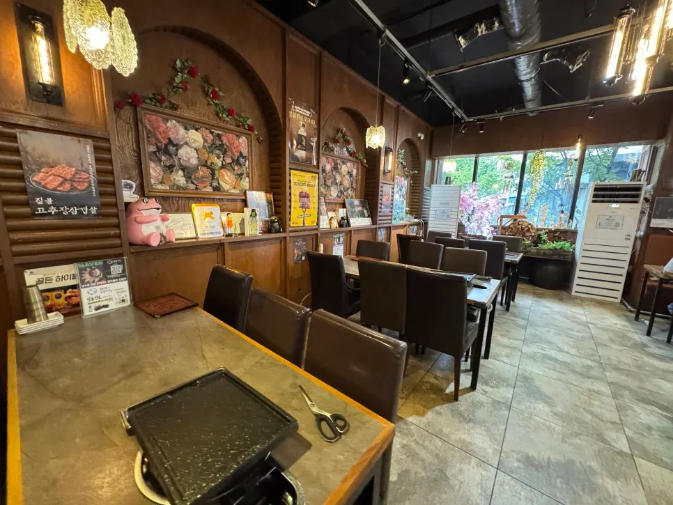 Restaurant interior with well-spaced tables