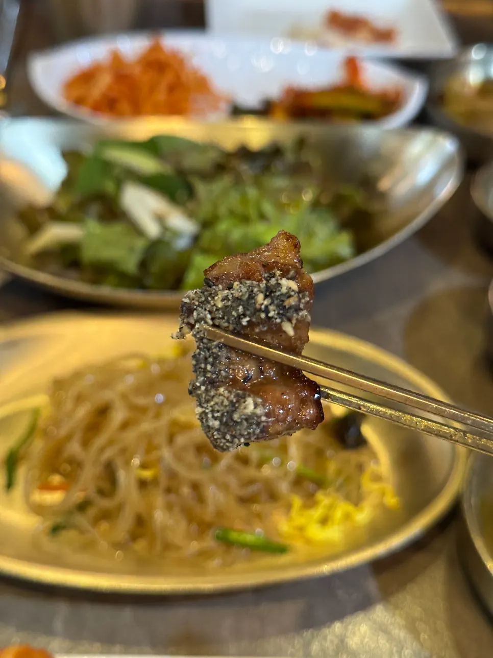 Fully cooked uedae galbi cut into pieces