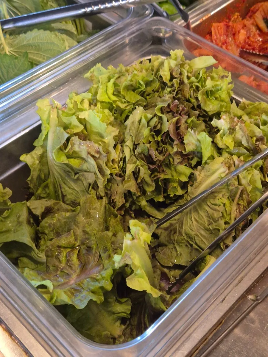 Self-serve bar with lettuce wraps