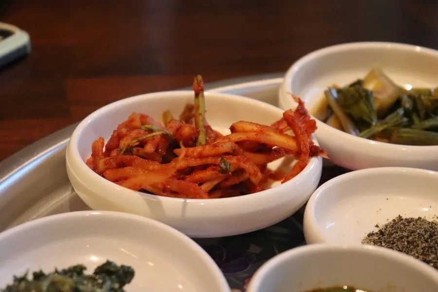 Potato salad, japchae, and other basic side dishes