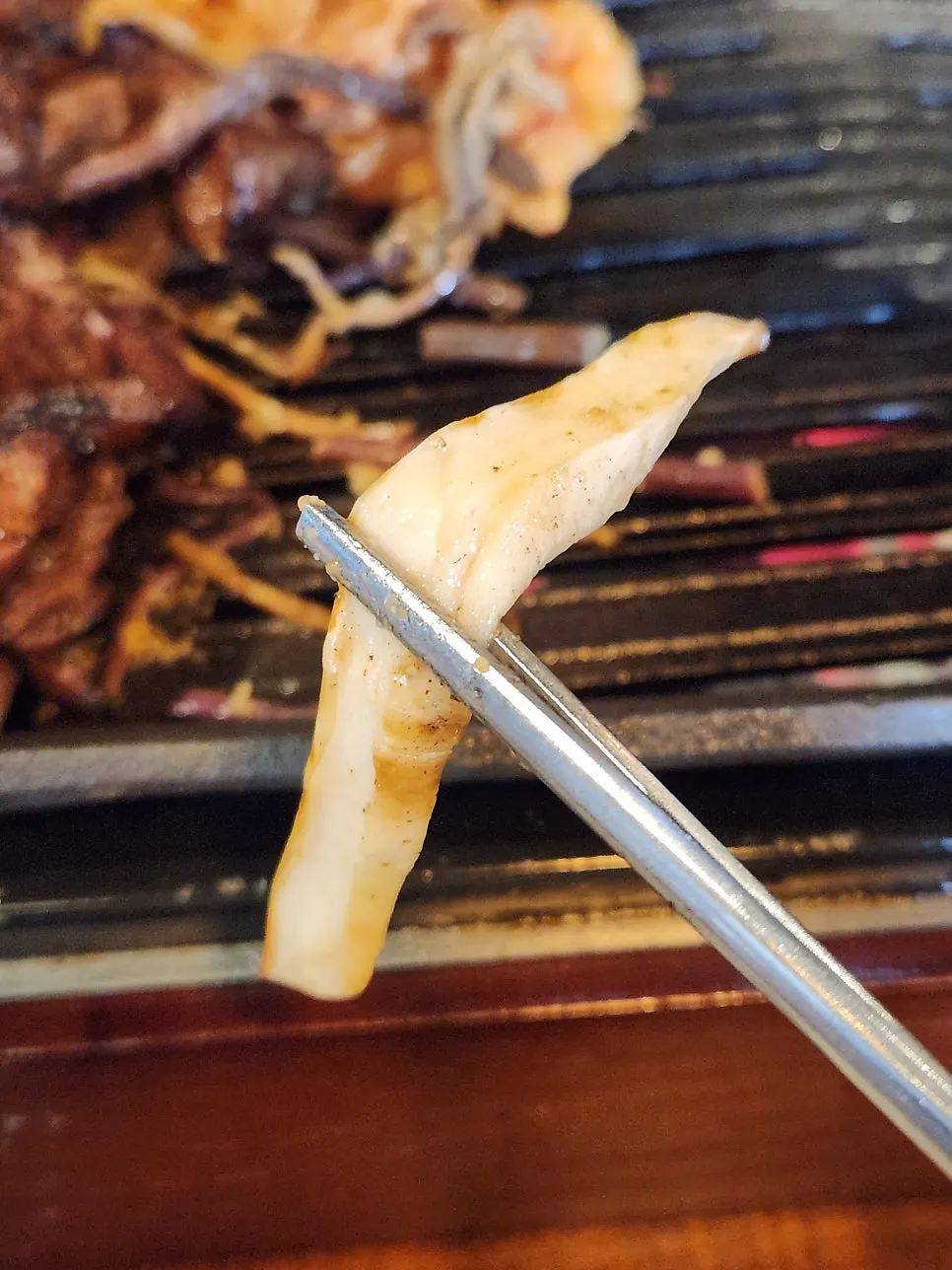 Galbisal wrapped in a perilla leaf