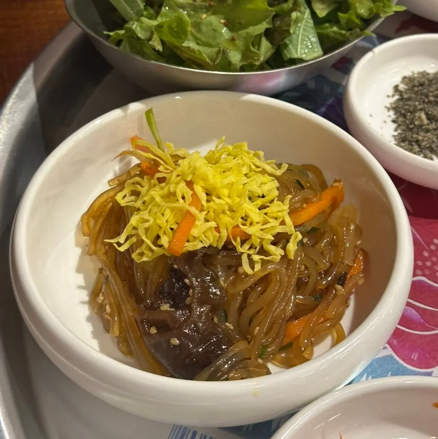 Japchae served as a side dish
