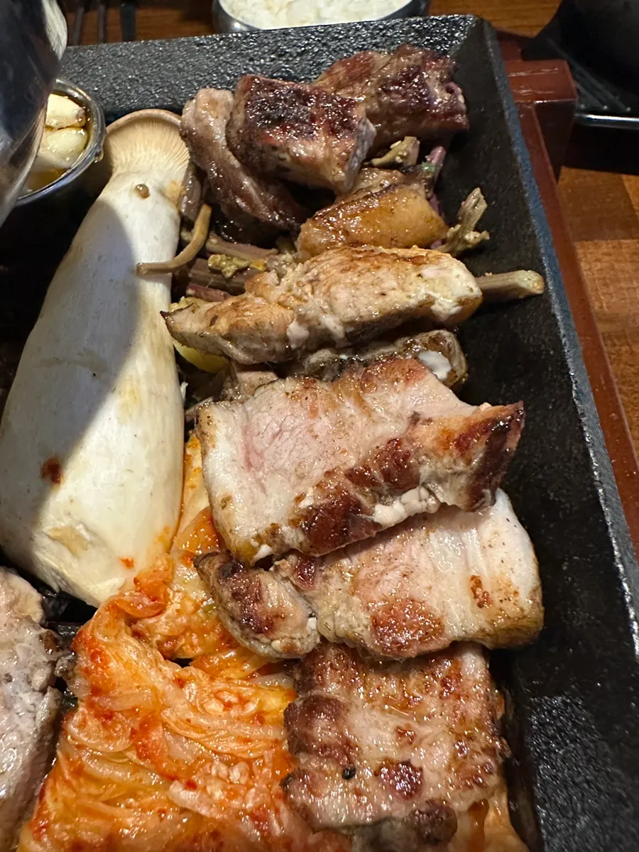 Comparison shot of straw-fired jowl and belly