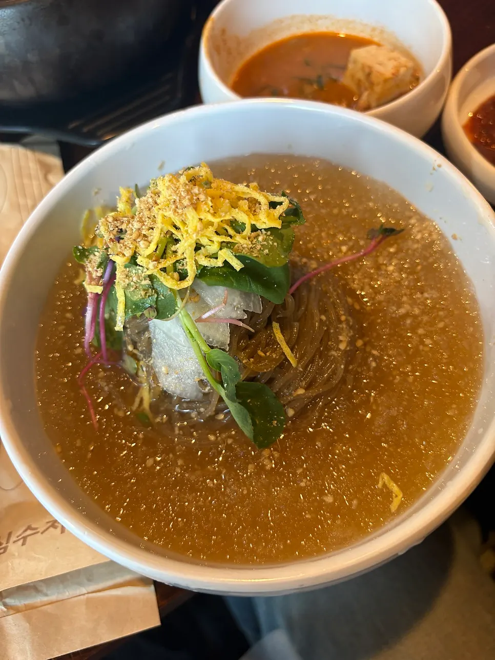 Cool naengmyeon eaten to finish the meal