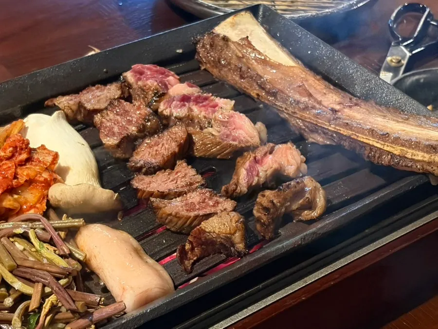 A golden-brown piece of grilled prime rib