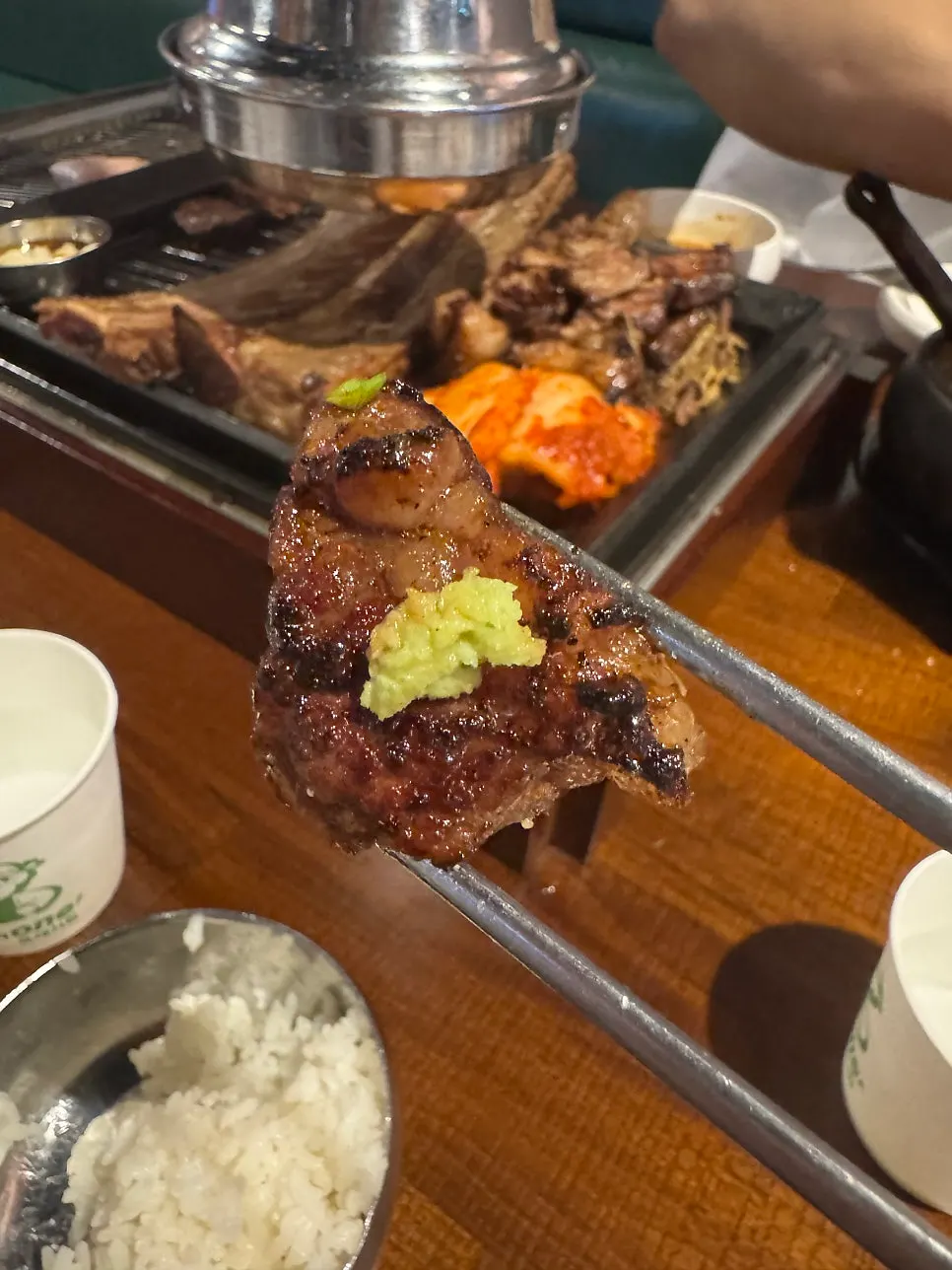 A piece of prime rib with sauce