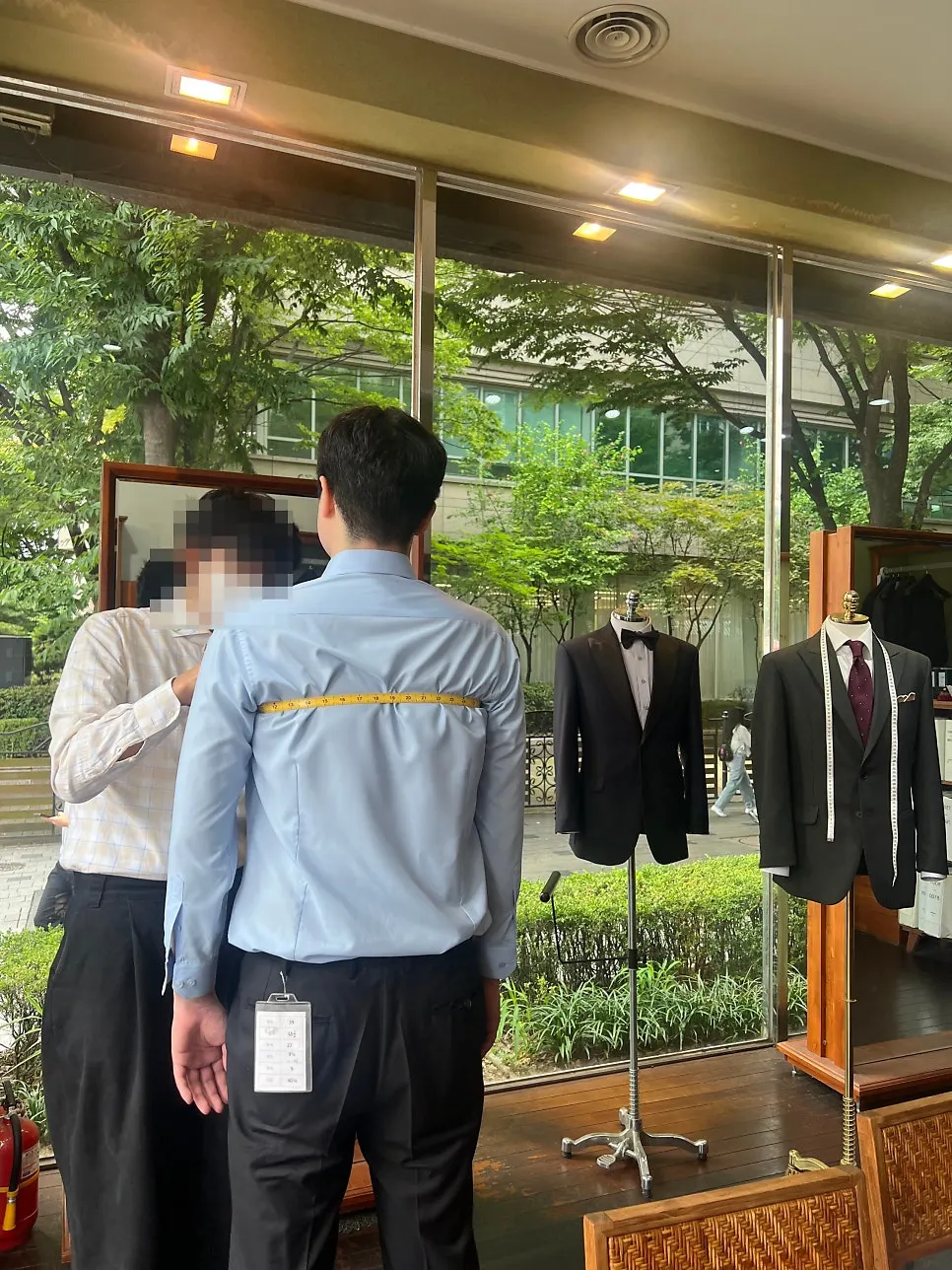 Checking the fit of the slacks