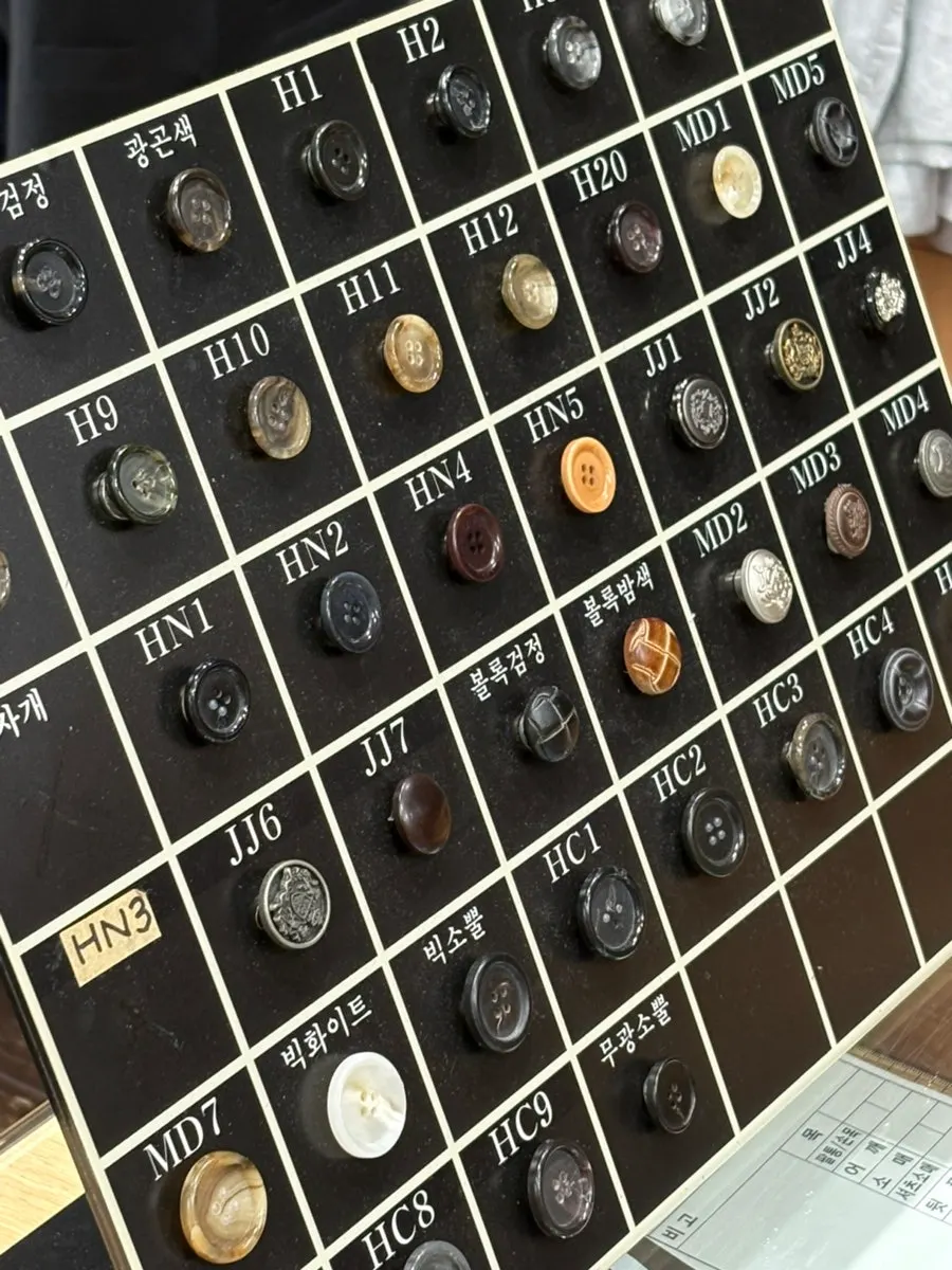 Sample buttons for a custom shirt
