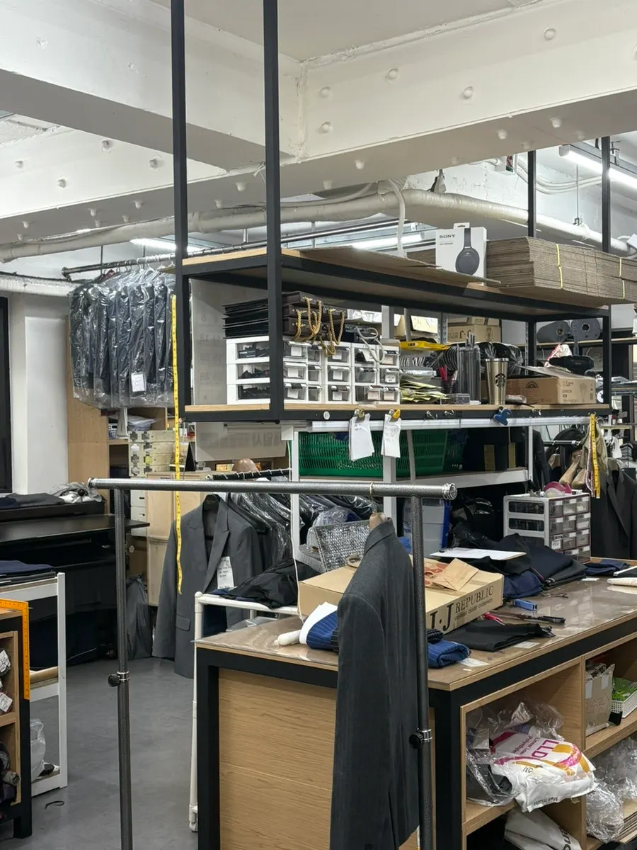 Suits on display at JJ Republic Sinsa Main Store