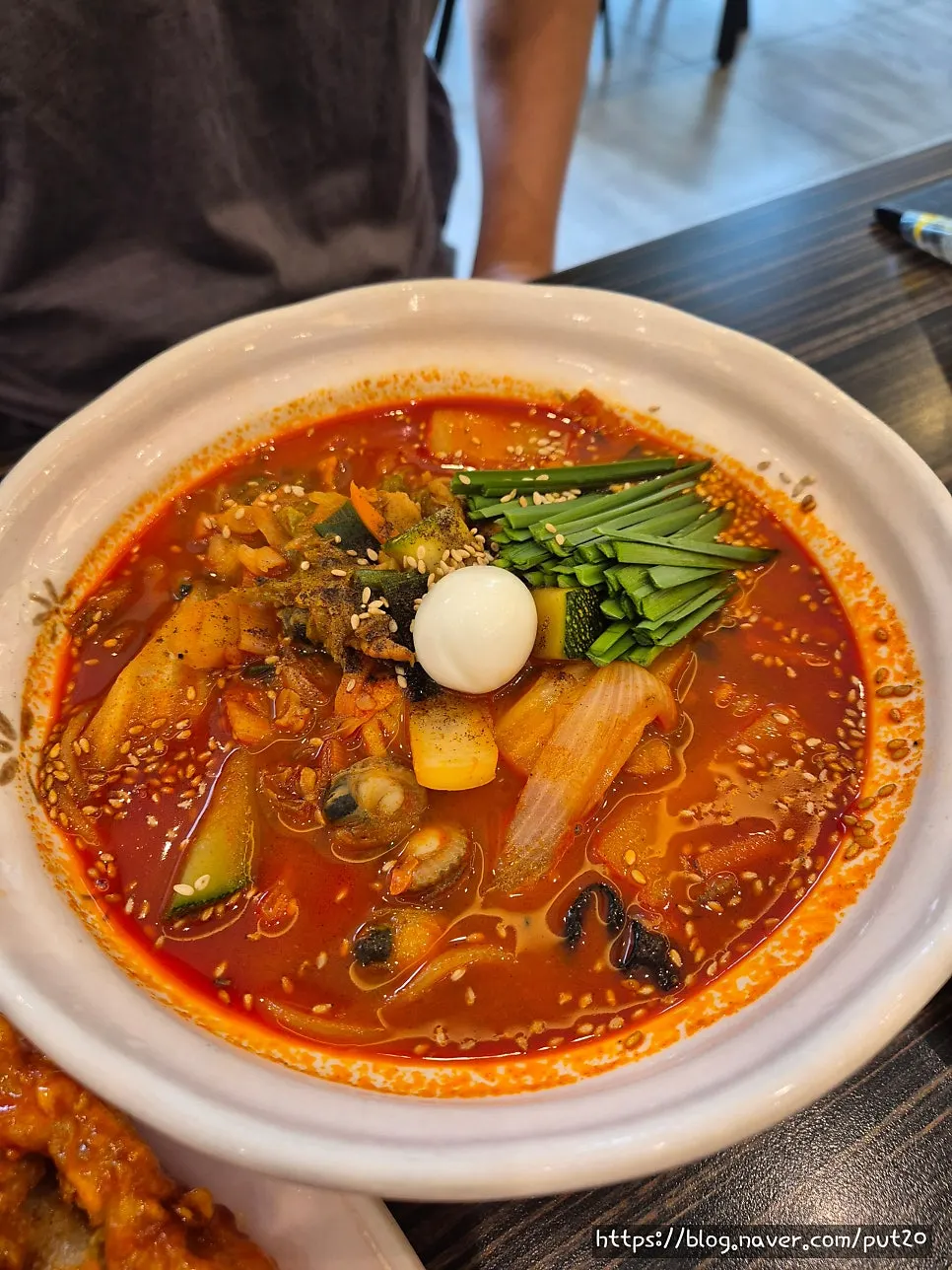 Basic jjajangmyeon with noodles lifted up
