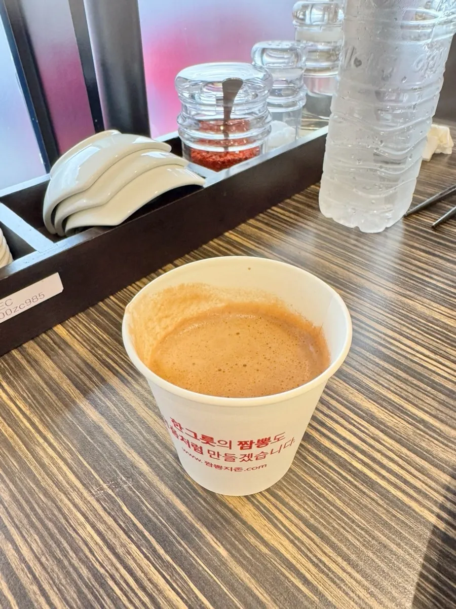Cups of dessert drinks shared with the kids