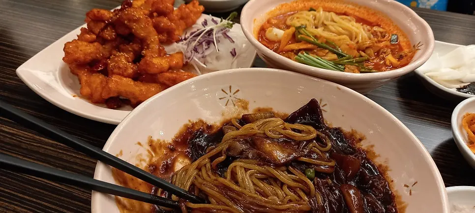 A plate of Sichuan sweet and sour pork, good for sharing