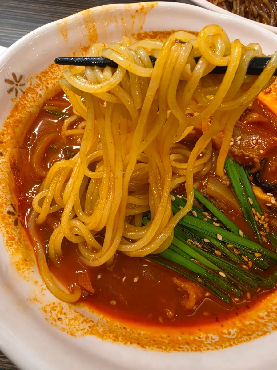 Spoonful of jjamppong broth