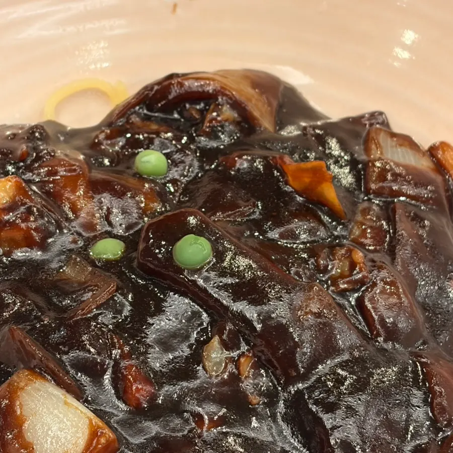 Jjajangmyeon mixed with the sauce