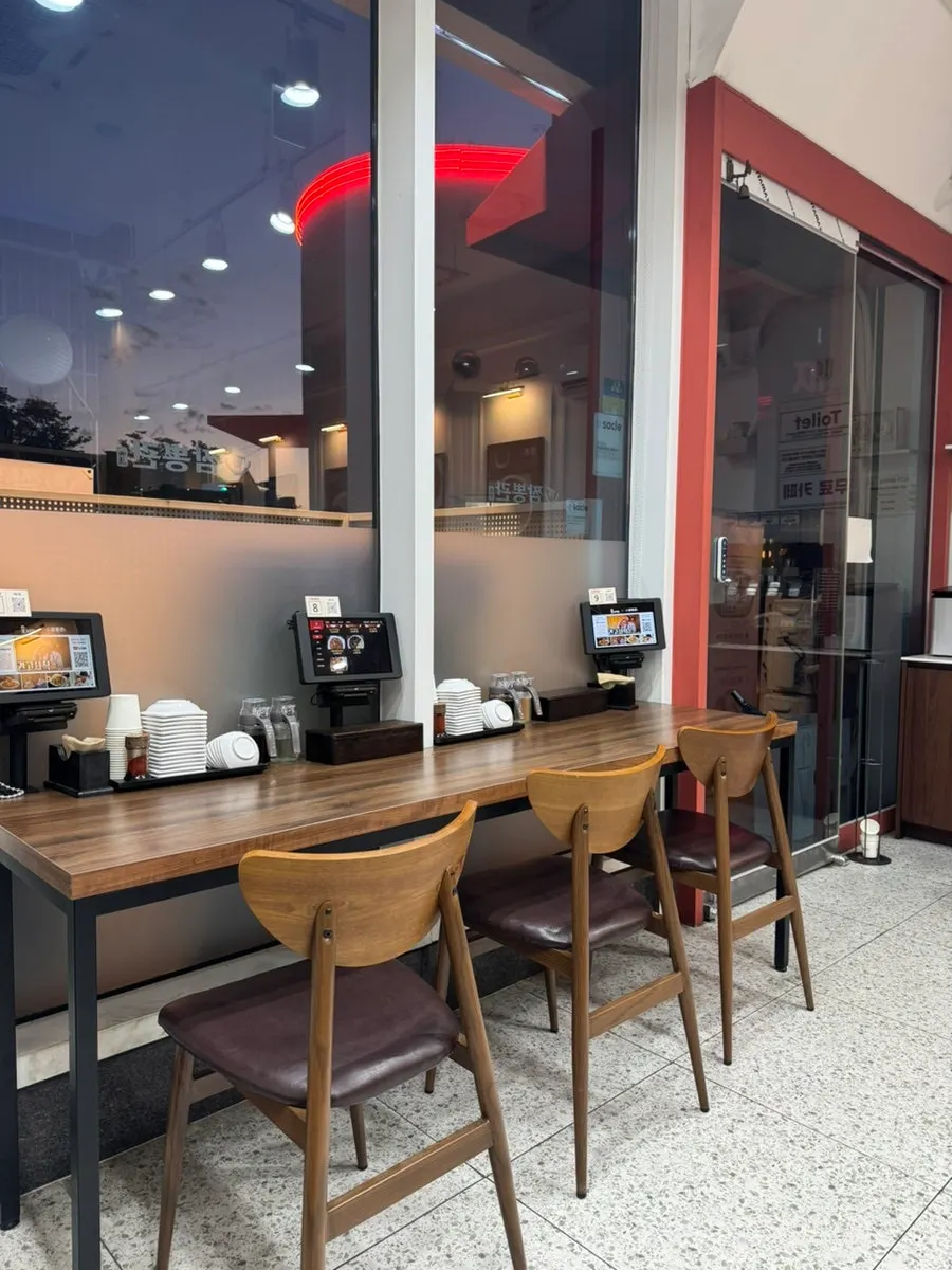 Bright, modern café-style interior of the restaurant