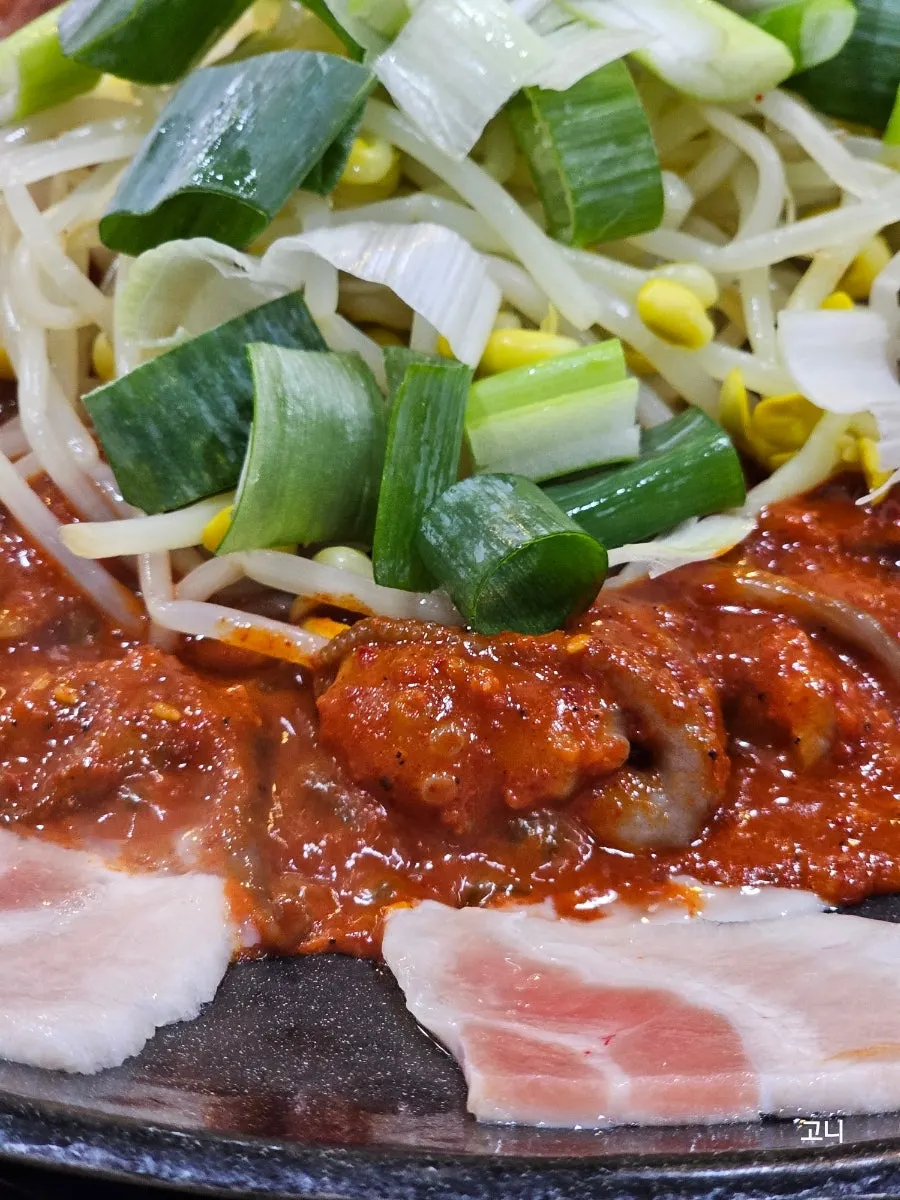 Close-up of octopus with pork belly mixed in