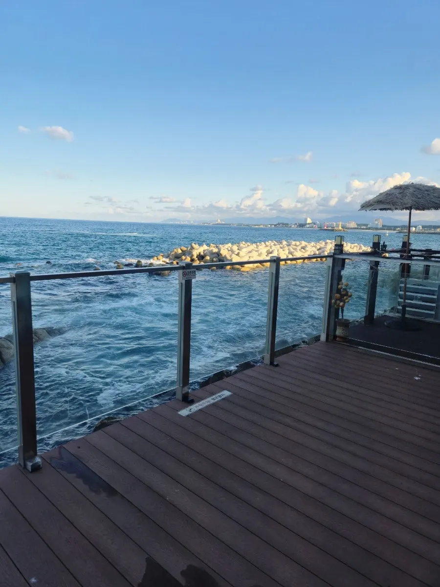 Balcony space overlooking the sea