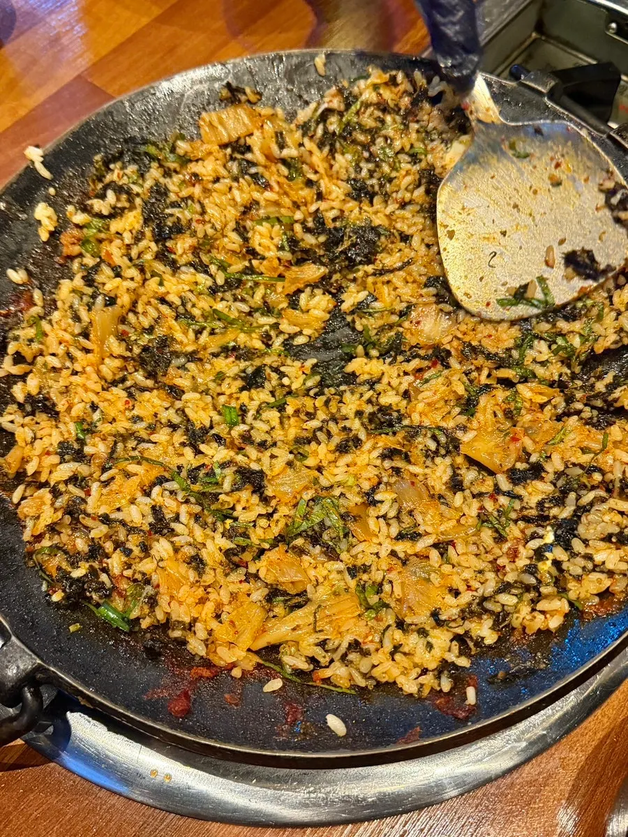 Flying fish roe fried rice included in the set