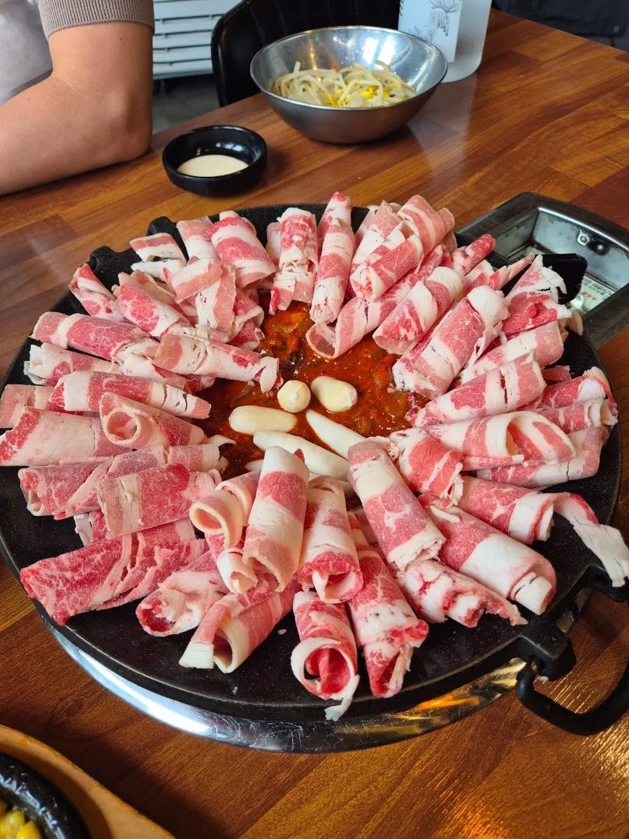우삼겹 추가한 쭈우삼 철판